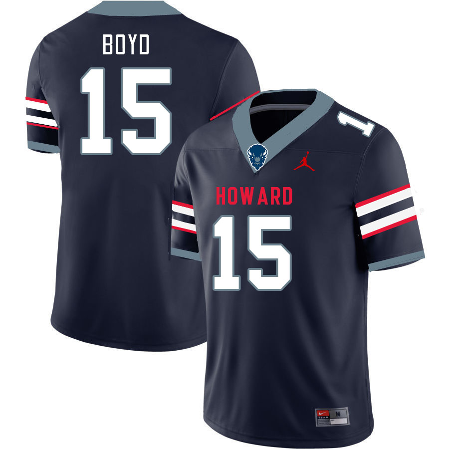 Men-Youth #15 A'jae Boyd howard Bison 2023 College Football Jerseys Stitched-Blue